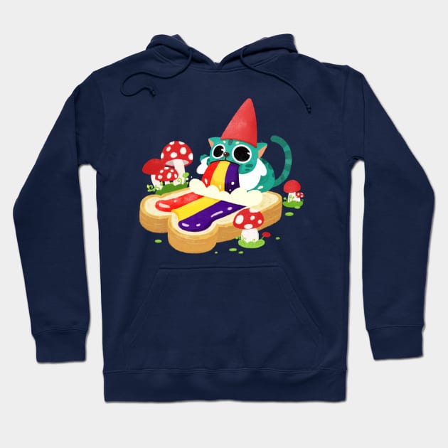 Gnome Cat Spread Hoodie by BBvineart